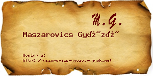 Maszarovics Győző névjegykártya